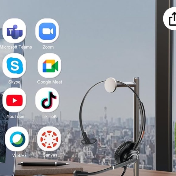 ✨Host Pick ✨ NEW USB Headset with Noise Canceling Microphone PC Laptop Tablet - Picture 4 of 11